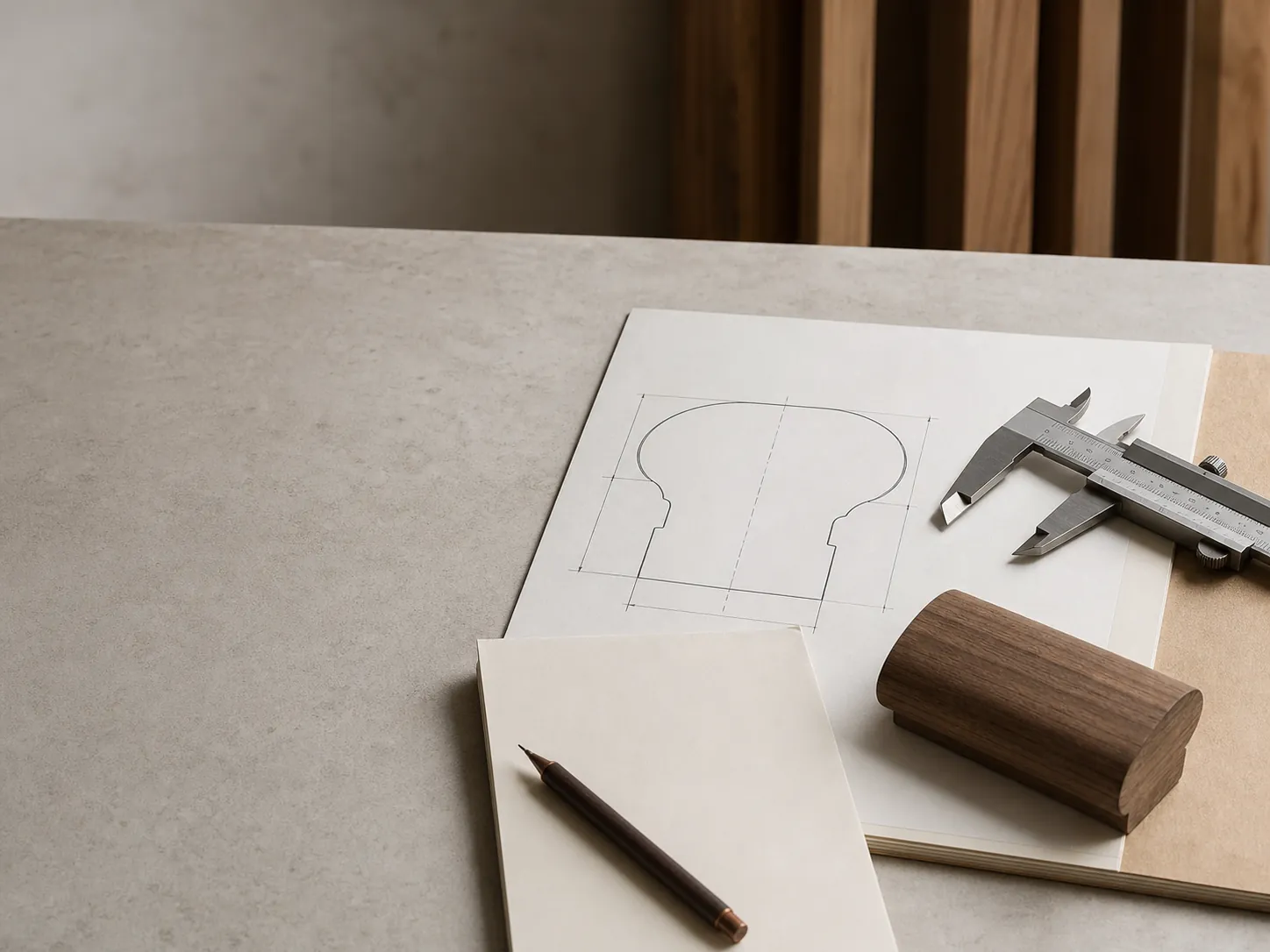 Illustrative handrail profile drawing and measuring tool for technical review